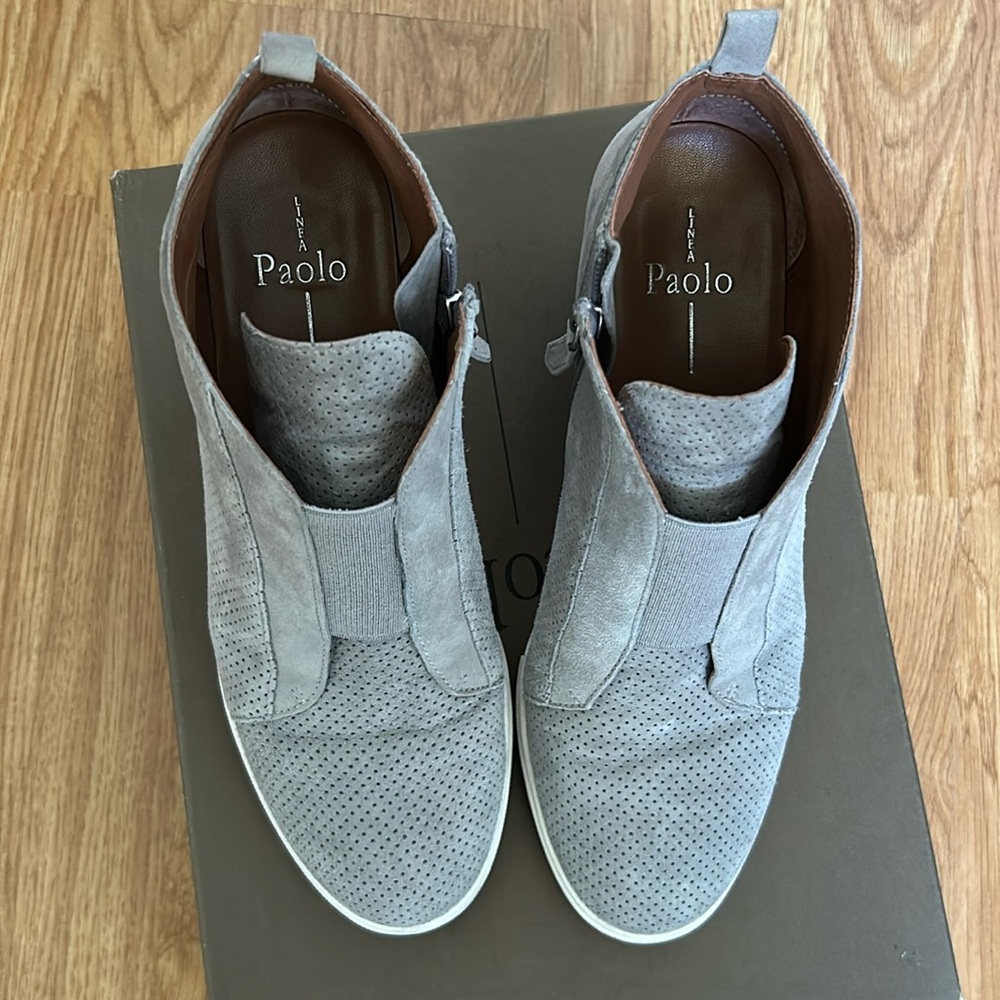 Linea Paolo Women's Gray Wedge Sneaker shoe size 8.5 - Picture 4 of 9